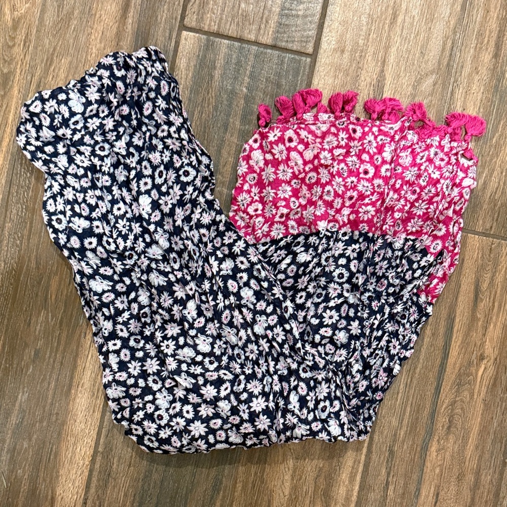 Rebecca Minkoff Navy and Fuchsia Floral Scarf